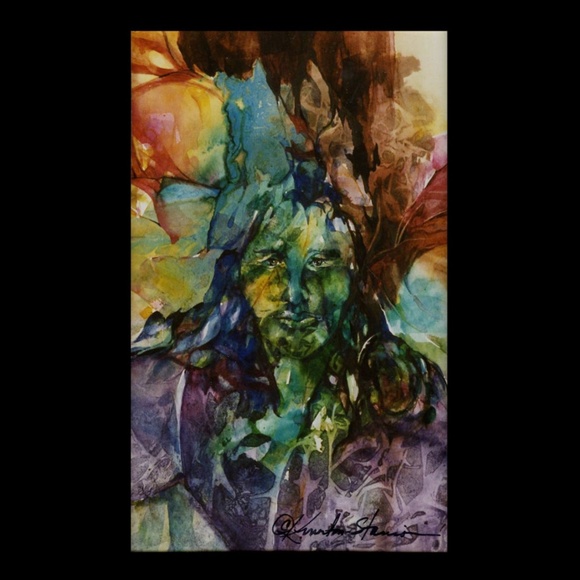 Green Man print from original Watercolor painting - Picture 2 of 5